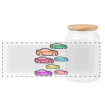 Automobiles - Boîte à biscuits avec couvercle en bois - blanc - Devant