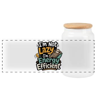 Humour de paresseux économe en énergie - Boîte à biscuits avec couvercle en bois - blanc - Devant