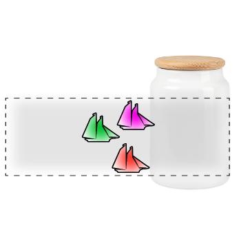 Voile - Boîte à biscuits avec couvercle en bois - blanc - Devant