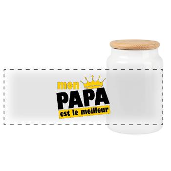 Mon Papa est le meilleur - Boîte à biscuits avec couvercle en bois - blanc - Devant