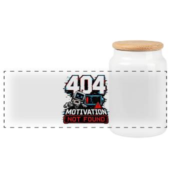 404 Robot de motivation non trouvée - Boîte à biscuits avec couvercle en bois - blanc - Devant