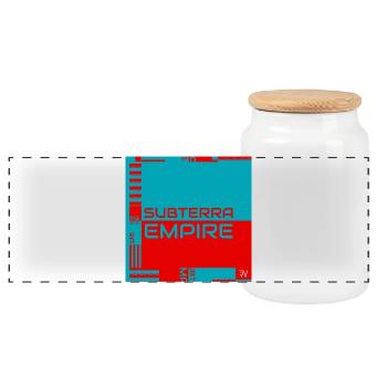 Subterra Empire Official Cover Artwork - Panorama Keksdose mit Holzdeckel - Weiß - Vorne