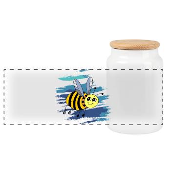 insect - Panoramic Cookie Jar with Wooden Lid - white - Front