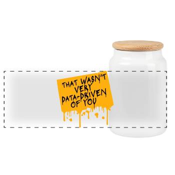 That Wasn't Very Data-Driven Of You Funny Nerd - Panoramic Cookie Jar with Wooden Lid - white - Front
