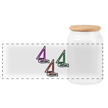 Voile - Boîte à biscuits avec couvercle en bois - blanc - Devant