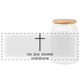 Départ Condoléances - Boîte à biscuits avec couvercle en bois - blanc - Devant