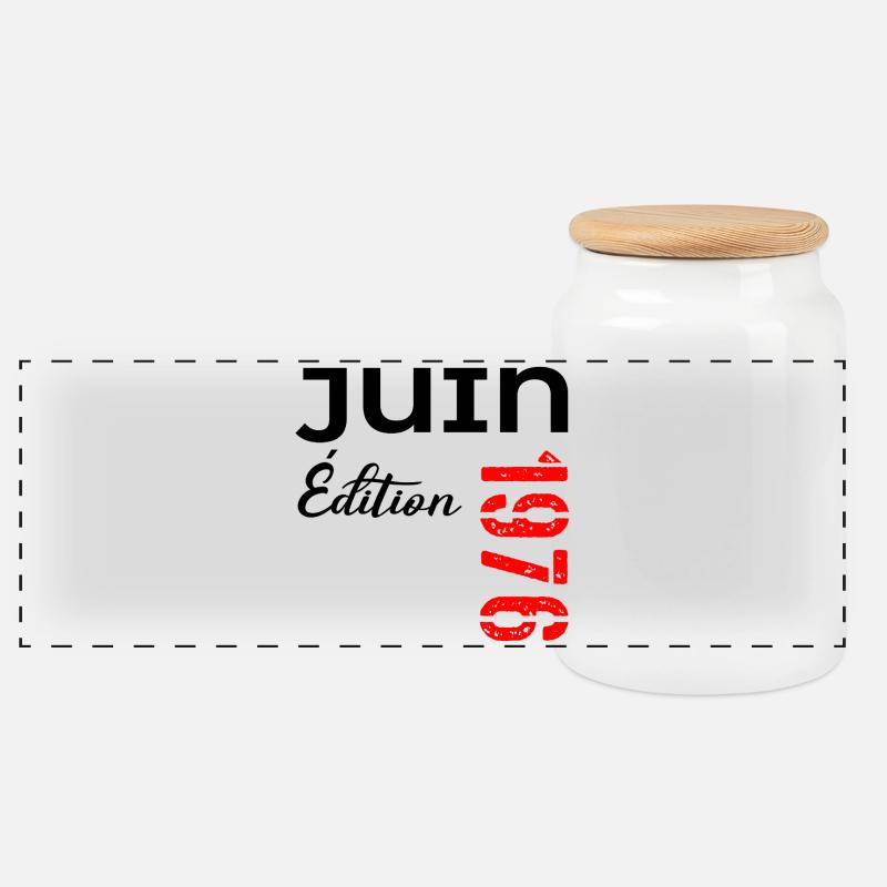 Juin 1976 - 50e anniversaire - Boîte à biscuits avec couvercle en bois - blanc
