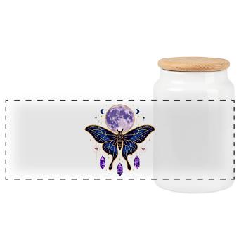 Mystical Celestial Tarot Card Aesthetic - Panorama Keksdose mit Holzdeckel - Weiß - Vorne