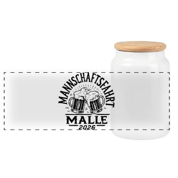 Voyage de l’équipe Malle 2026 - Boîte à biscuits avec couvercle en bois - blanc - Devant