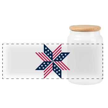 Rayures d’étoiles patriotiques Rouges Blanches Bleues Indigènes - Boîte à biscuits avec couvercle en bois - blanc - Devant