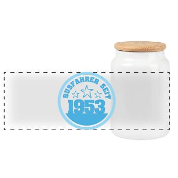 1953 - Boîte à biscuits avec couvercle en bois - blanc - Devant