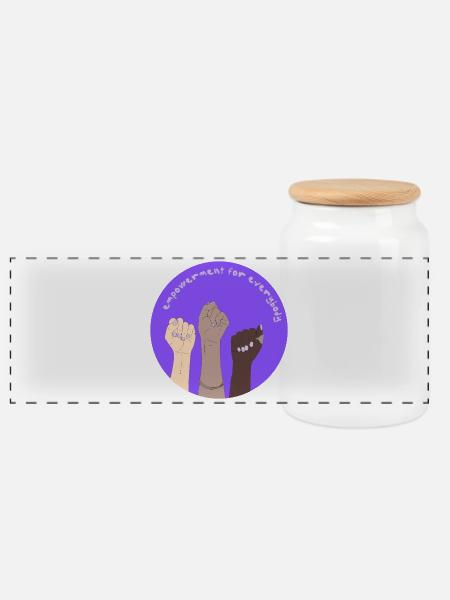 empowerment for everybody - Panorama Keksdose mit Holzdeckel - Weiß