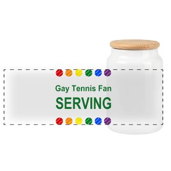 Fans de tennis gays en service - Boîte à biscuits avec couvercle en bois - blanc - Devant