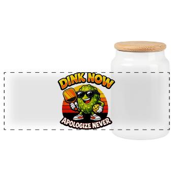 Dink Now Apologize Never - Panorama Keksdose mit Holzdeckel - Weiß - Vorne