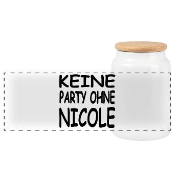 Nicole - Panorama Keksdose mit Holzdeckel - Weiß - Vorne