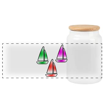 Voile - Boîte à biscuits avec couvercle en bois - blanc - Devant