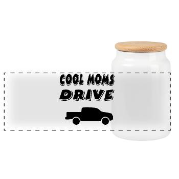 Voiture - Boîte à biscuits avec couvercle en bois - blanc - Devant