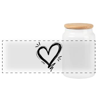 Cœur - Boîte à biscuits avec couvercle en bois - blanc - Devant