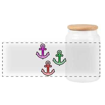 Voile - Boîte à biscuits avec couvercle en bois - blanc - Devant