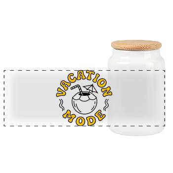 Mode vacances - Boîte à biscuits avec couvercle en bois - blanc - Devant