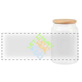 Let It Hurt Let It Heal Let It Go Inspirierend - Panorama Keksdose mit Holzdeckel - Weiß - Vorne
