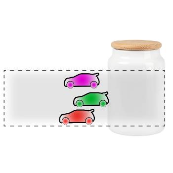 Automobiles - Boîte à biscuits avec couvercle en bois - blanc - Devant