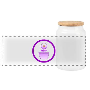 Fleur - Boîte à biscuits avec couvercle en bois - blanc - Devant