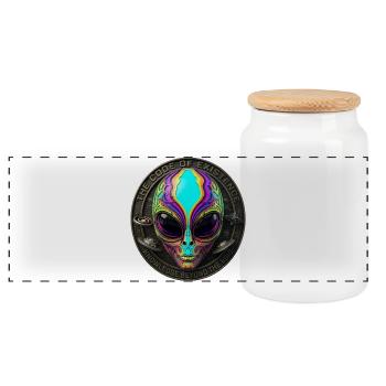 Le Code de l’existence Art de science-fiction extraterrestre - Boîte à biscuits avec couvercle en bois - blanc - Devant