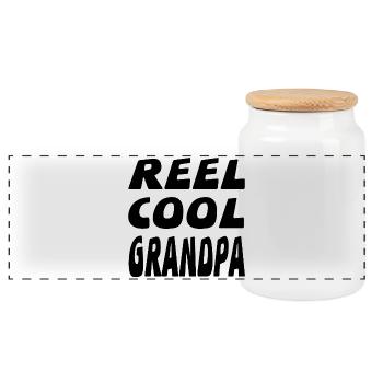 Grand-père - Boîte à biscuits avec couvercle en bois - blanc - Devant