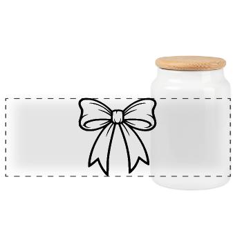 Art de silhouette en arc - Boîte à biscuits avec couvercle en bois - blanc - Devant