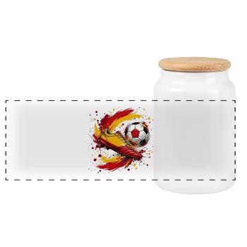 Équipe de football espagnole - Boîte à biscuits avec couvercle en bois - blanc - Devant