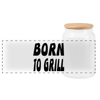 Grillen - Panorama Keksdose mit Holzdeckel - Weiß - Vorne