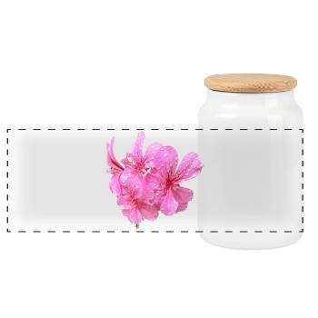 Vibrant_Pink_Geranium_Flowers - Panorama Keksdose mit Holzdeckel - Weiß - Vorne