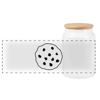 Cookies - Panoramic Cookie Jar with Wooden Lid - white - Front
