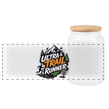 Ultra and Trail Runner - Panoramic Cookie Jar with Wooden Lid - white - Front