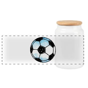 Football Argentine bleu-blanc - Design pour les supporters - Boîte à biscuits avec couvercle en bois - blanc - Devant