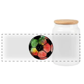 Football Portugal design pour les supporters - vert rouge - Boîte à biscuits avec couvercle en bois - blanc - Devant