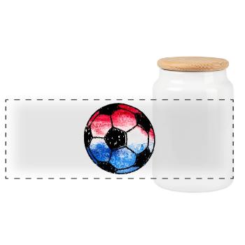 Football Croatia design for fans - Panoramic Cookie Jar with Wooden Lid - white - Front