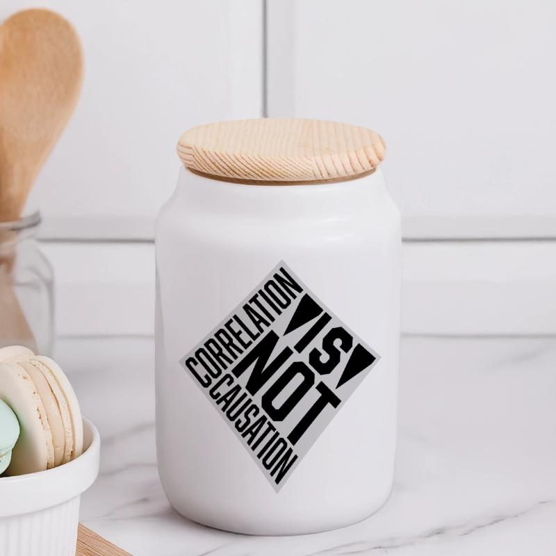 Correlation Is Not Causation Nerd Science Panoramic Cookie Jar with Wooden Lid