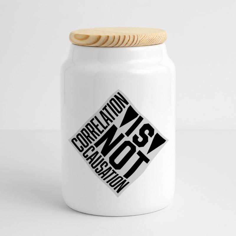 Correlation Is Not Causation Nerd Science Panoramic Cookie Jar with Wooden Lid