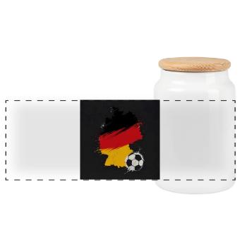 Carte rétro paysagère allemande Design vintage - Boîte à biscuits avec couvercle en bois - blanc - Devant