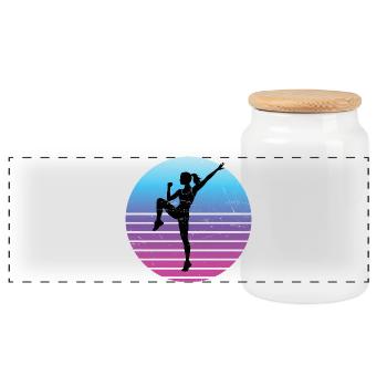 Gruppenfitness Geschenk für die Cardio-Liebhaberin - Panorama Keksdose mit Holzdeckel - Weiß - Vorne