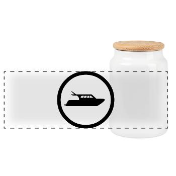 Canot automobile - Boîte à biscuits avec couvercle en bois - blanc - Devant