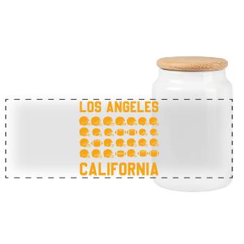 LA California Helm-Grid - Panorama Keksdose mit Holzdeckel - Weiß - Vorne