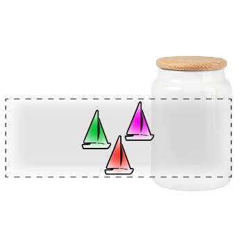 Voile - Boîte à biscuits avec couvercle en bois - blanc - Devant