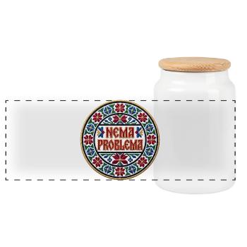 Nema Problema Shirt Lustig Balkan Jugo Geschenk - Panorama Keksdose mit Holzdeckel - Weiß - Vorne