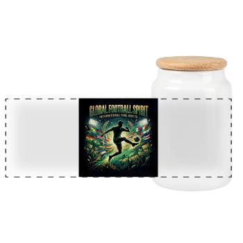 Esprit mondial du football unit - Boîte à biscuits avec couvercle en bois - blanc - Devant