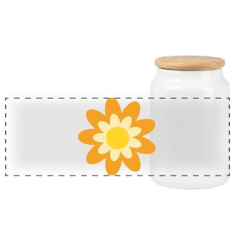 70er Jahre Blume Blüte Geschenk Hippie - Panorama Keksdose mit Holzdeckel - Weiß - Vorne