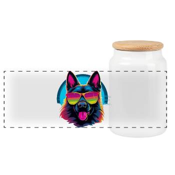 Shepherd LGBTQ+ - Panoramic Cookie Jar with Wooden Lid - white - Front
