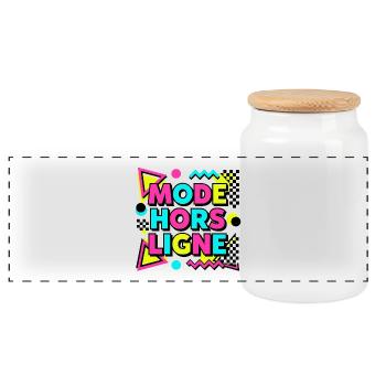 Tshirt. Mode Hors Ligne Introverti Rétro 90s - Boîte à biscuits avec couvercle en bois - blanc - Devant